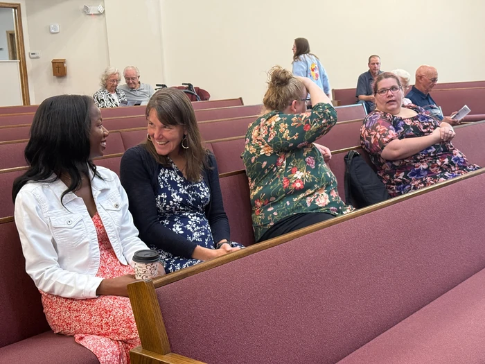 Church in Pella, IA Women  Group Photo Candid Pella Nazarene